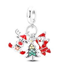 Charm Pandora Papa Noel Reno Árbol De Navidad Plata S925 Original
