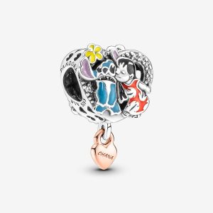 Charm Pandora Lilo & Stitch Stich Ohana Familia Plata S925 Original