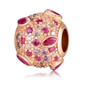 Charm Pandora Rose Separador Redondo Brillante Oro Rosa Original