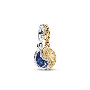 Charm Pandora Eclipse Divisible Sol Y Luna Plata Y Oro