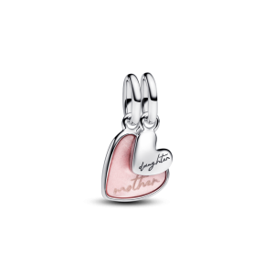 Charm Pandora Corazones Doble Madre E Hija Colgantes Plata S925 Original