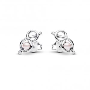 Aretes Pandora Infinito Perla Plata Circonitas Brillantes Original
