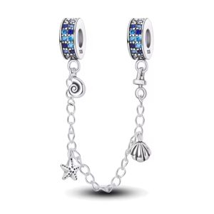 Cadena de Seguridad Pandora Estrella De Mar Concha Oceano S925 Original