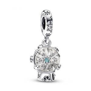 Charm Pandora Copo De Nieve Esfera Estrella Invierno Brillante Plata S925 Original