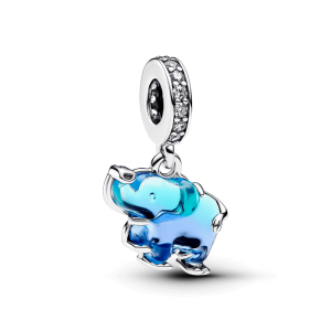Charm Pandora Elefante Murano Azul Original