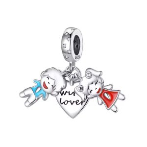 Charm Pandora Niño Y Niña Love Amor Fabricado En Plata S925 Original