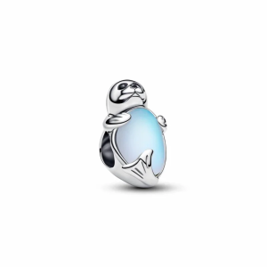 Charm Pandora Ballena Foca Opalescente Playa Mar Color Plata S925 Original