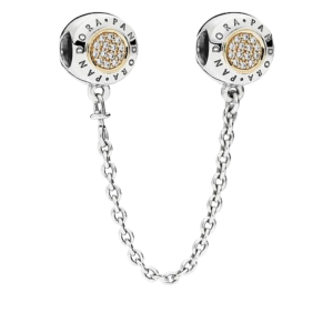 Cadena de Seguridad Pandora Signature Dos Tonos Oro Y Plata S925 Original