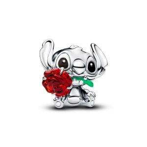 Charm Pandora Stich Rosa De San Valentín Amor Pareja