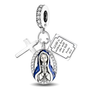Charm Pandora Virgen María Azul Plata S925