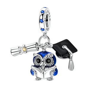 Charm Pandora Búho Sabio Graduación Grado Plata S925 Original