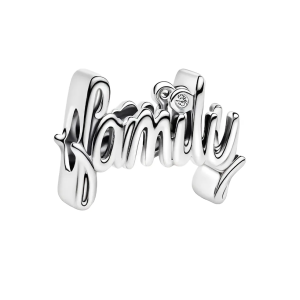 Charm Pandora Familia Para Siempre Letras Doble Plata S925 Original