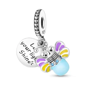 Charm Pandora Luciérnaga Azul Que Brilla En La Oscuridad Plata S925 Original