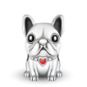 Charm Pandora Bulldog Frances Corazón Perro Mascota Plata S925 Original