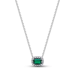 Collar Cadena Pandora Gema Esmeralda Verde Plata S925